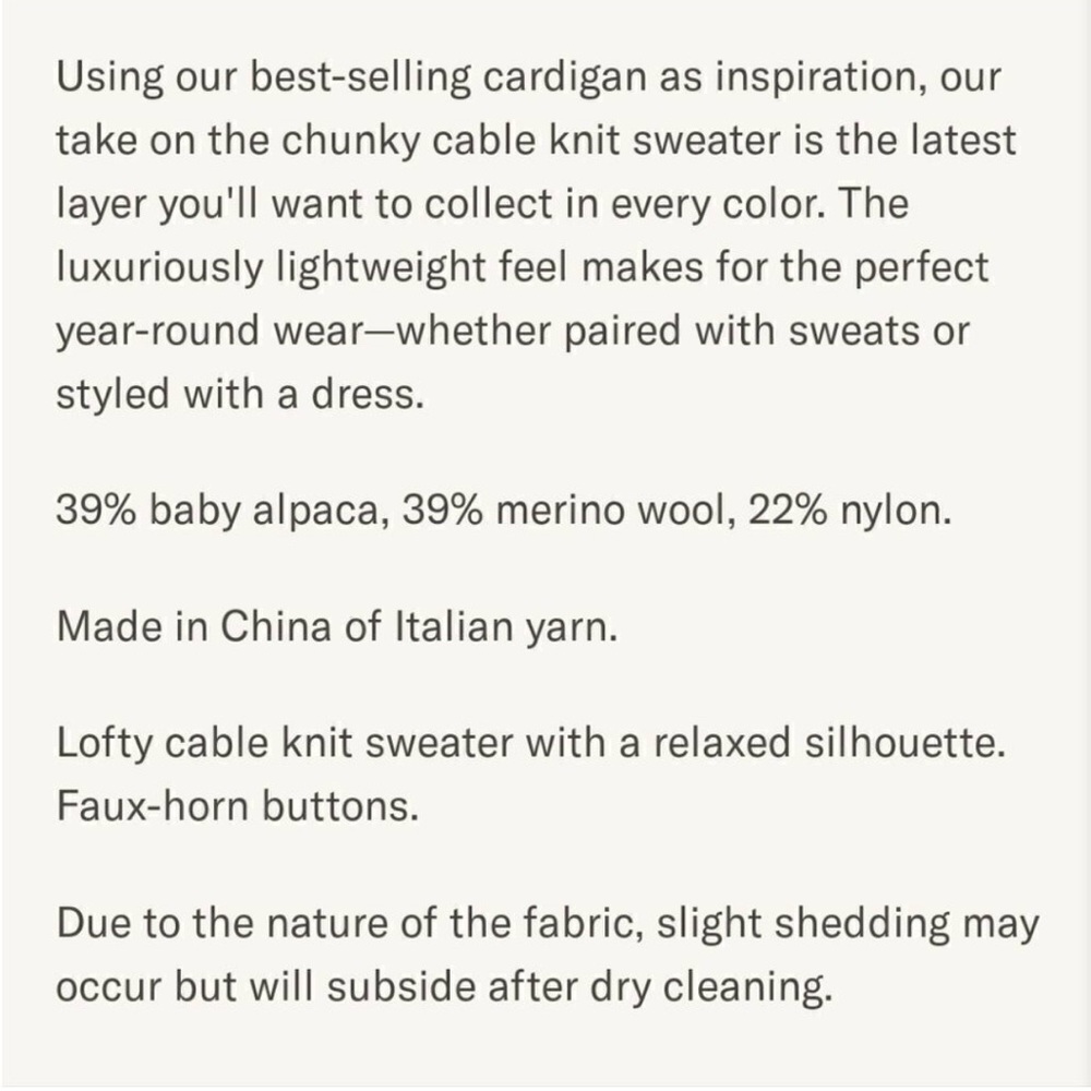 Jenni Kayne Cocoon Cable Cardigan Oatmeal XXS - Picture 3 of 13